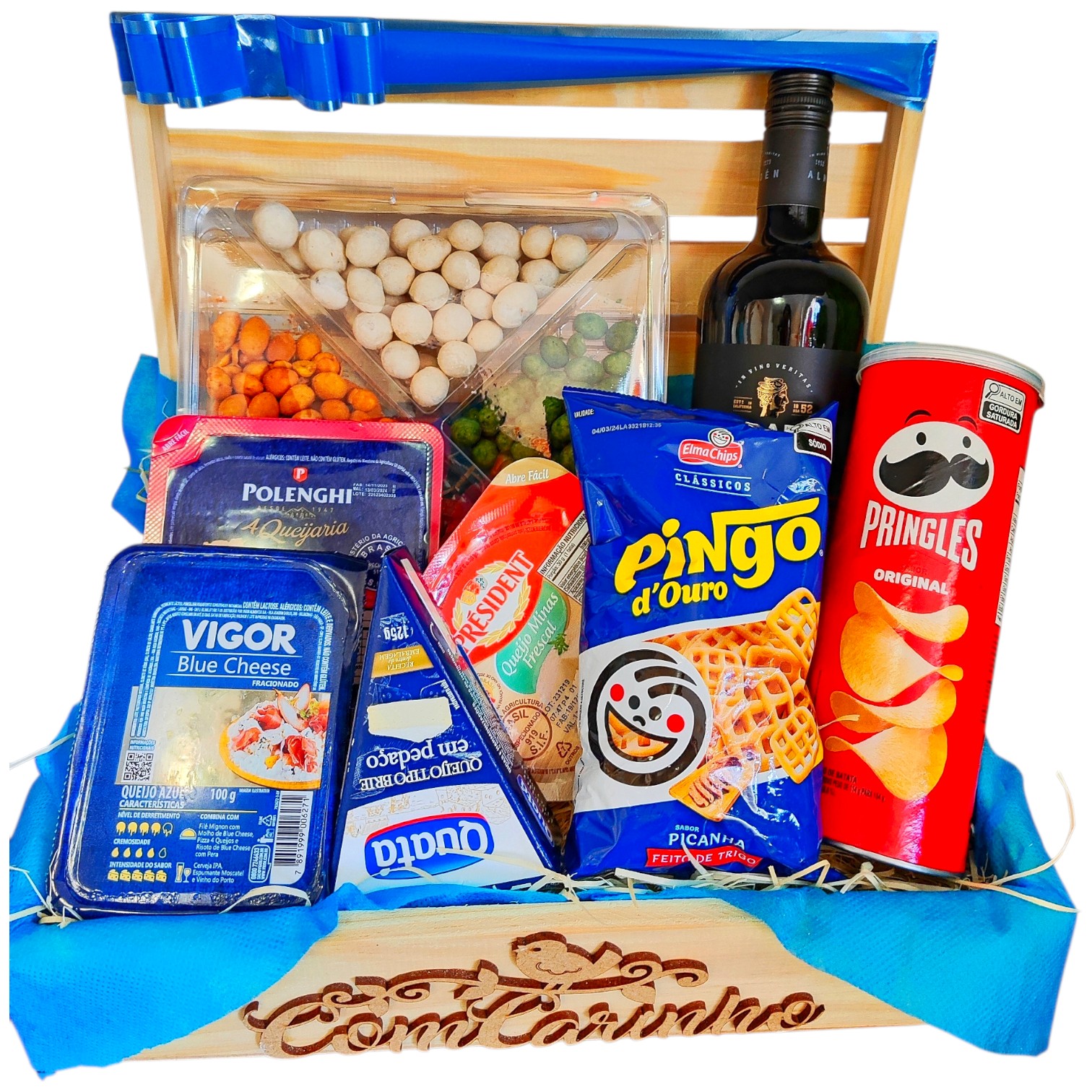 Cesta de queijos e vinho - Harmonia Gourmet