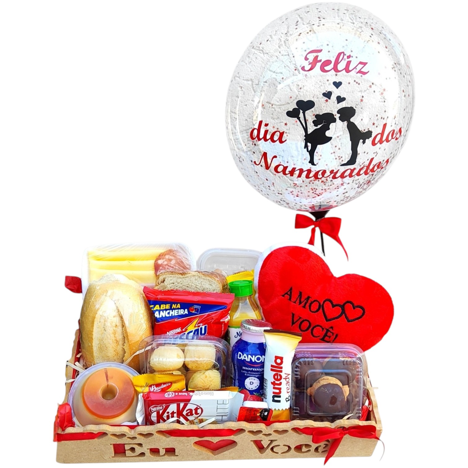 Cesta de dia dos namorados doce encanto - com cora��o